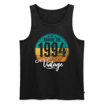 Vintage Made in 1994 Geburtsjahr 1994 Geburtstag - Männer Premium Bio Tank Top - Schwarz - Vorne - Michal (187cm)