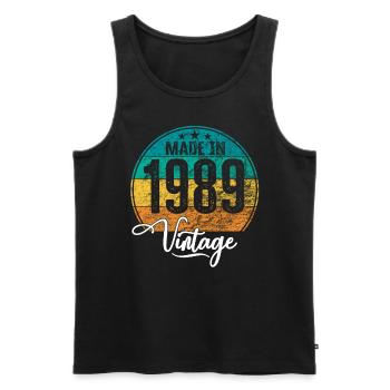 Vintage Made in 1989 Year of birth 1989 Birthday - Men's Premium Organic Tank Top - black - Front - Michal (187cm)