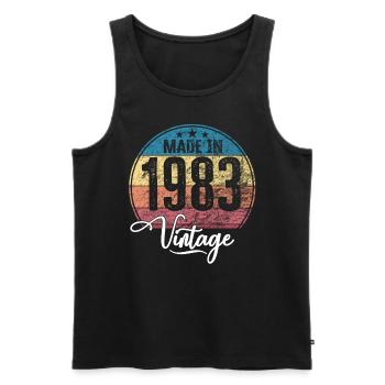 Vintage Made in 1983 Geburtsjahr 1983 Geburtstag - Männer Premium Bio Tank Top - Schwarz - Vorne - AI Model Male 178 light (178cm)