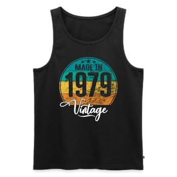 Vintage Made in 1979 Geburtsjahr 1979 Geburtstag - Männer Premium Bio Tank Top - Schwarz - Vorne - AI Model Male 178 light (178cm)