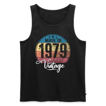 Vintage Made in 1979 Geburtsjahr 1979 Geburtstag - Männer Premium Bio Tank Top - Schwarz - Vorne - AI Model Male 178 light (178cm)