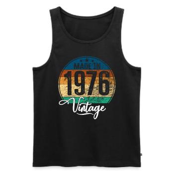 Vintage Made in 1976 Year of birth 1976 Birthday - Men's Premium Organic Tank Top - black - Front - AI Model Male 178 light (178cm)