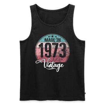 Vintage Made in 1973 Geburtsjahr 1973 Geburtstag - Männer Premium Bio Tank Top - Schwarz - Vorne - AI Model Male 178 light (178cm)