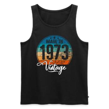 Vintage Made in 1973 Geburtsjahr 1973 Geburtstag - Männer Premium Bio Tank Top - Schwarz - Vorne - AI Model Male 178 light (178cm)