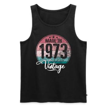 Vintage Made in 1973 Geburtsjahr 1973 Geburtstag - Männer Premium Bio Tank Top - Schwarz - Vorne - AI Model Male 178 light (178cm)