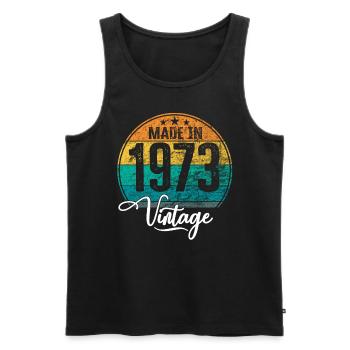 Vintage Made in 1973 Geburtsjahr 1973 Geburtstag - Männer Premium Bio Tank Top - Schwarz - Vorne - AI Model Male 178 light (178cm)