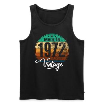 Vintage Made in 1972 Geburtsjahr 1972 Geburtstag - Männer Premium Bio Tank Top - Schwarz - Vorne - Michal (187cm)