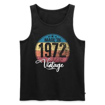 Vintage Made in 1972 Geburtsjahr 1972 Geburtstag - Männer Premium Bio Tank Top - Schwarz - Vorne - Michal (187cm)
