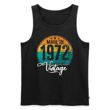 Vintage Made in 1972 Geburtsjahr 1972 Geburtstag - Männer Premium Bio Tank Top - Schwarz - Vorne - Michal (187cm)