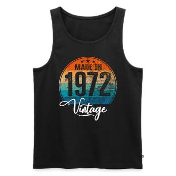 Vintage Made in 1972 Geburtsjahr 1972 Geburtstag - Männer Premium Bio Tank Top - Schwarz - Vorne - Michal (187cm)