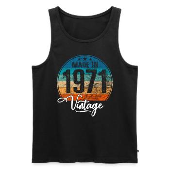 Vintage Made in 1971 Year of birth 1971 Birthday - Men's Premium Organic Tank Top - black - Front - Michal (187cm)