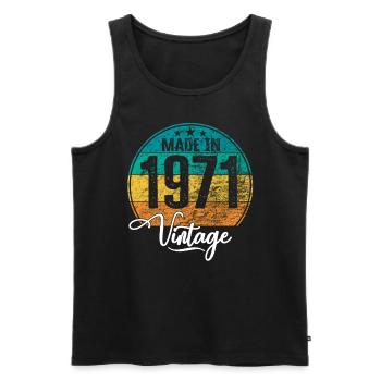 Vintage Made in 1971 Year of birth 1971 Birthday - Men's Premium Organic Tank Top - black - Front - Michal (187cm)