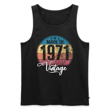 Vintage Made in 1971 Year of birth 1971 Birthday - Men's Premium Organic Tank Top - black - Front - Michal (187cm)