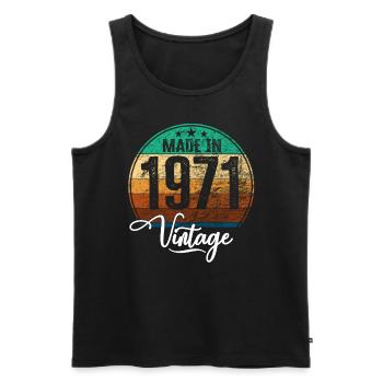 Vintage Made in 1971 Year of birth 1971 Birthday - Men's Premium Organic Tank Top - black - Front - Michal (187cm)