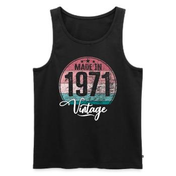 Vintage Made in 1971 Year of birth 1971 Birthday - Men's Premium Organic Tank Top - black - Front - Michal (187cm)