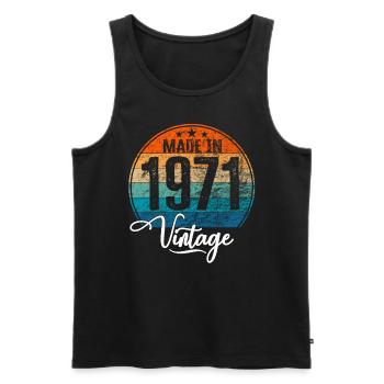 Vintage Made in 1971 Year of birth 1971 Birthday - Men's Premium Organic Tank Top - black - Front - Michal (187cm)
