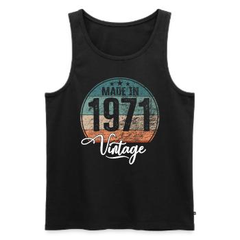 Vintage Made in 1971 Year of birth 1971 Birthday - Men's Premium Organic Tank Top - black - Front - Michal (187cm)