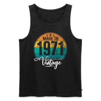 Vintage Made in 1971 Year of birth 1971 Birthday - Men's Premium Organic Tank Top - black - Front - Michal (187cm)