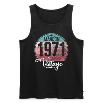 Vintage Made in 1971 Year of birth 1971 Birthday - Men's Premium Organic Tank Top - black - Front - Michal (187cm)