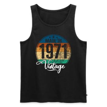 Vintage Made in 1971 Year of birth 1971 Birthday - Men's Premium Organic Tank Top - black - Front - Michal (187cm)