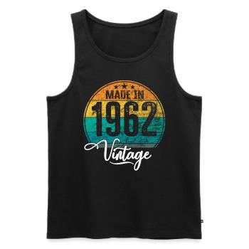 Vintage Made in 1962 Geburtsjahr 1962 Geburtstag - Männer Premium Bio Tank Top - Schwarz - Vorne - AI Model Male 178 light (178cm)