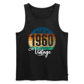 Vintage Made in 1960 Geburtsjahr 1960 Geburtstag - Männer Premium Bio Tank Top - Schwarz - Vorne - AI Model Male 178 light (178cm)