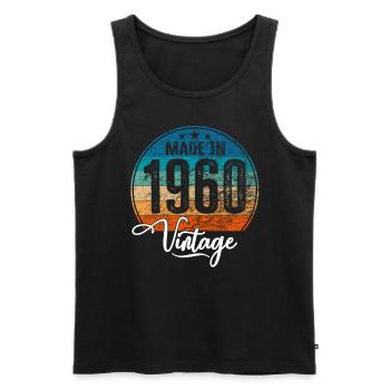 Vintage Made in 1960 Geburtsjahr 1960 Geburtstag - Männer Premium Bio Tank Top - Schwarz - Vorne - AI Model Male 178 light (178cm)