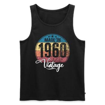 Vintage Made in 1960 Geburtsjahr 1960 Geburtstag - Männer Premium Bio Tank Top - Schwarz - Vorne - AI Model Male 178 light (178cm)