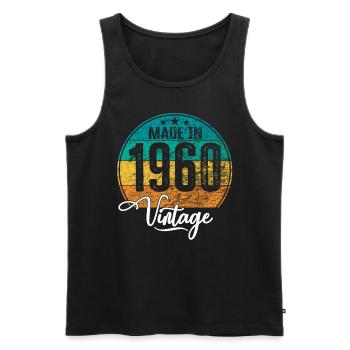 Vintage Made in 1960 Geburtsjahr 1960 Geburtstag - Männer Premium Bio Tank Top - Schwarz - Vorne - AI Model Male 178 light (178cm)