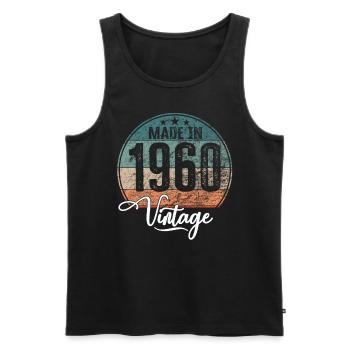 Vintage Made in 1960 Geburtsjahr 1960 Geburtstag - Männer Premium Bio Tank Top - Schwarz - Vorne - AI Model Male 178 light (178cm)