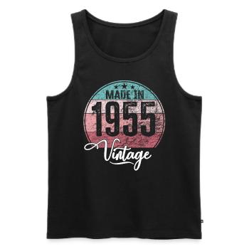 Vintage Made in 1955 Year of birth 1955 Birthday - Men's Premium Organic Tank Top - black - Front - Michal (187cm)