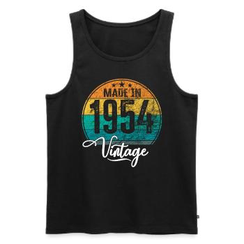 Vintage Made in 1954 Geburtsjahr 1954 Geburtstag - Männer Premium Bio Tank Top - Schwarz - Vorne - Michal (187cm)
