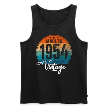 Vintage Made in 1954 Geburtsjahr 1954 Geburtstag - Männer Premium Bio Tank Top - Schwarz - Vorne - Michal (187cm)