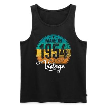 Vintage Made in 1954 Geburtsjahr 1954 Geburtstag - Männer Premium Bio Tank Top - Schwarz - Vorne - Michal (187cm)