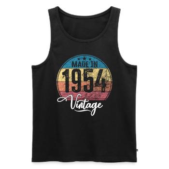 Vintage Made in 1954 Geburtsjahr 1954 Geburtstag - Männer Premium Bio Tank Top - Schwarz - Vorne - Michal (187cm)