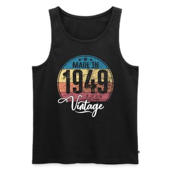 Vintage Made in 1949 Year of birth 1949 Birthday - Men's Premium Organic Tank Top - black - Front - Michal (187cm)