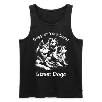 Unterstützen Sie Ihre lokalen Straßenhunde - Männer Premium Bio Tank Top - Schwarz - Vorne - Michal (187cm)