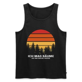 Ich Mag Bäume Die Halten Die Fresse - Waldliebe - Männer Premium Bio Tank Top - Schwarz - Vorne - Michal (187cm)