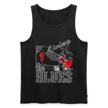 Blues Music Guitar - Men's Premium Organic Tank Top - black - Front - Michal (187cm)