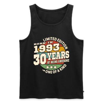 30 years - birthday 1993 - Men's Premium Organic Tank Top - black - Front - AI Model Male 178 light (178cm)