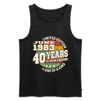 40 years old - Awesome since june 1983 - Men's Premium Organic Tank Top - black - Front - Michal (187cm)