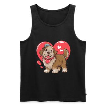 Newfoundland dog with a big heart - Men's Premium Organic Tank Top - black - Front - AI Model Male 178 light (178cm)
