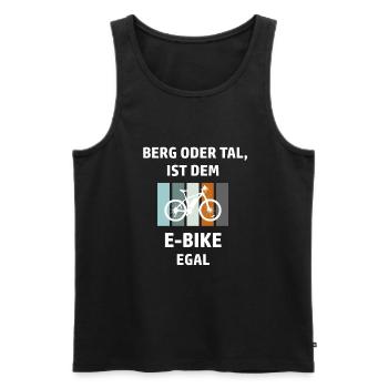 E-Bike Spruch - Männer Premium Bio Tank Top - Schwarz - Vorne - Michal (187cm)