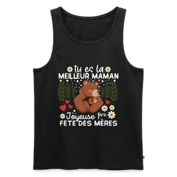 Meilleure Maman 1ère Fête des Mères Cadeau - Débardeur bio Premium Homme - noir - Devant - Michal (187cm)