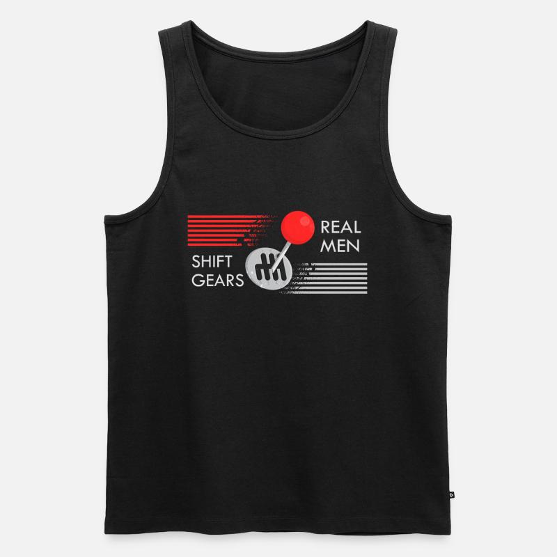 Echte Männer schalten - Männer Premium Bio Tank Top - Schwarz