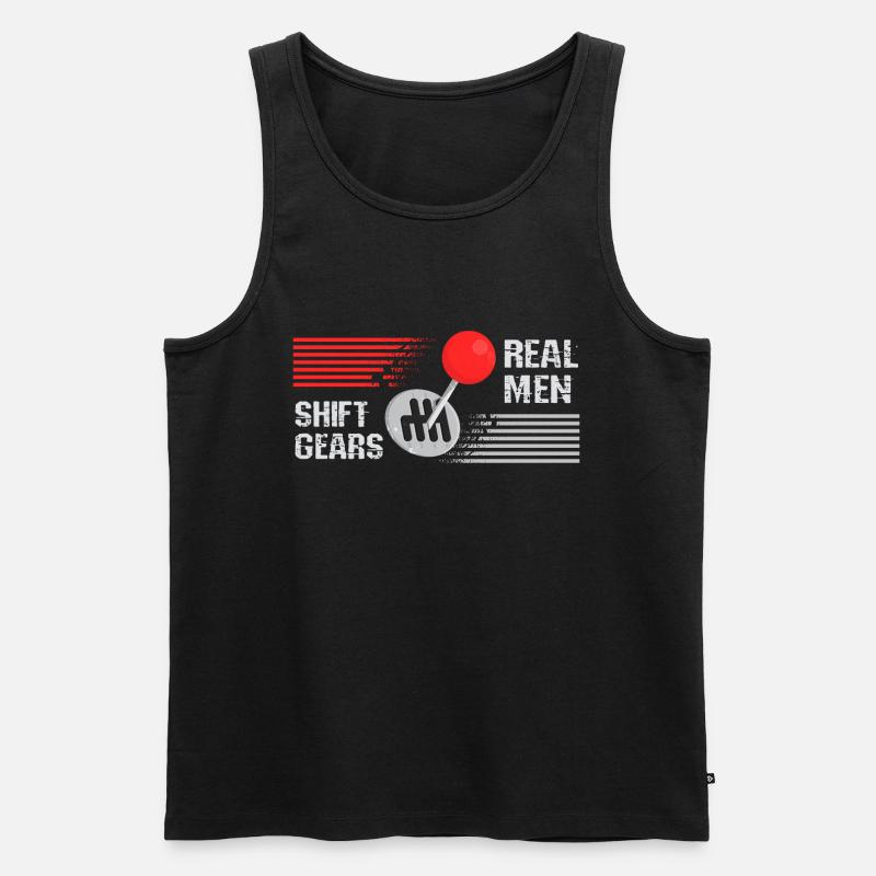 Echte Männer schalten - Männer Premium Bio Tank Top - Schwarz