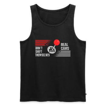 Real Cars Don't Shift Themselves - Men's Premium Organic Tank Top - black - Front - AI Model Male 178 light (178cm)