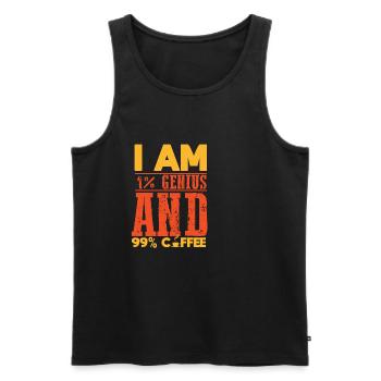 Café café génie blague cadeau drôle t-shirt - Débardeur bio Premium Homme - noir - Devant - Michal (187cm)