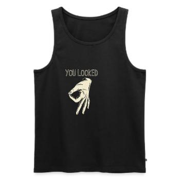 Hole Game Viewed Circle Game Finger Gift - Men's Premium Organic Tank Top - black - Front - AI Model Male 178 light (178cm)