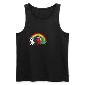 Einhorn Reiter Apokalypse Regenbogen Witz Geschenk - Männer Premium Bio Tank Top - Schwarz - Vorne - AI Model Male 178 light (178cm)
